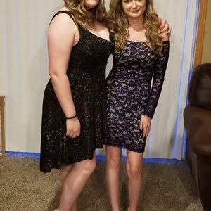 Homecoming dress. Only worn once. Black with gold